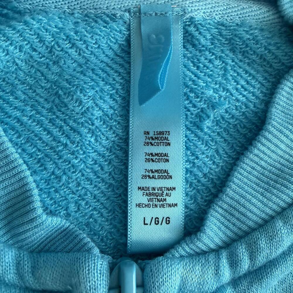 NWOT Skims French Terry Modal Zip Up Light Weight Sweatshirt Cyan Large - Picture 5 of 7